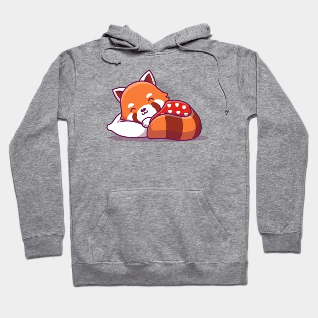 Cute Red Panda Sleeping With Pillow Hoodie by Catalyst Labs